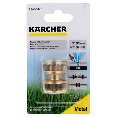 Raccord reparateur laiton 1/2 nettoyeur hp Karcher 2.645102.0