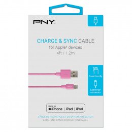 Cable charge iphone rose lightning 1.2m Pny