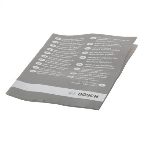 Consignes de securite pour aspirateur Bosch 00729004