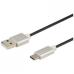 Cable usb-a vers usb-c alu 1m sous blister Itc 302449