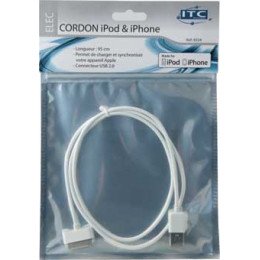 Cable de charge iphone 1 m pour iphone 3 et 4 Itc 8324