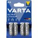 Piles ultra lithium aa blister 4 piles Varta 6106301404