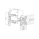 Support tv mural 3 articulations Mbg H2342-3A