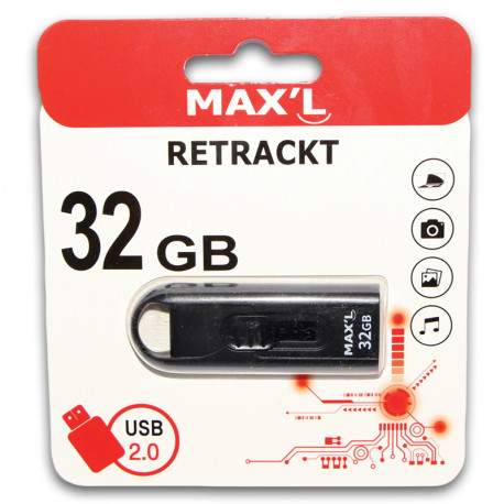 Cle usb retrackt 32gb max'l 2.0 Maxell