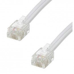Cordon rj11 adsl blanc 5m longueur 5m - gaine plate Itc 3903
