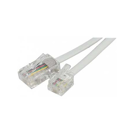 Cordon rj11/rj45 blanc 3m longueur 3m - gaine plate Itc 3762