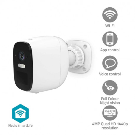 Camera exterieure smartlife wifi ip66 angle 120°- 4mp-2.5k Nedis WIFICBO32WT