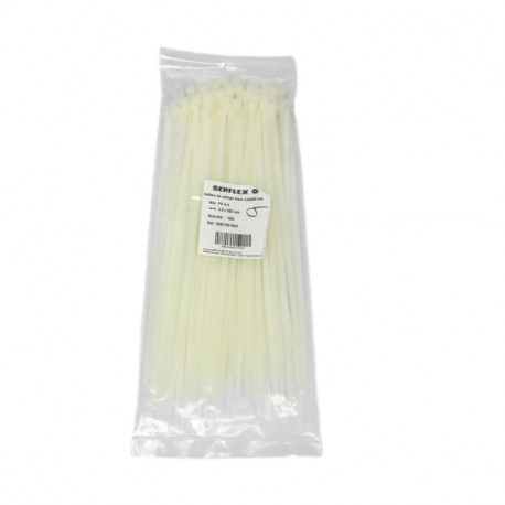Colliers cablage blanc 4.8x300 sachet de 100 Serflex 02827051604
