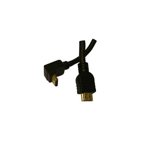 Cordon hdmi 2.0 avec 1 coude longueur 2m -male/coude male Itc 307886