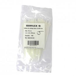 Colliers cablage blanc 2.5x100 sachet de 100 Serflex 02827051201