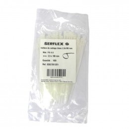 Colliers cablage blanc 2.5x100 sachet de 100 Serflex 02827051201