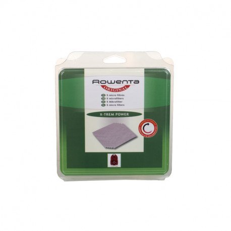 Microfiltres pour aspirateur blister de 5 filtres Rowenta ZR002501