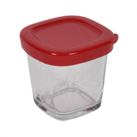 Pot + couvercle rouge pour robot yaourtiere Moulinex SS-1530000652