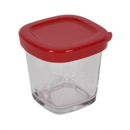 Pot + couvercle rouge pour robot yaourtiere Moulinex SS-1530000652