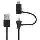 Cable a 2 sorties lightning et micro usb Mobility Lab TEL306612