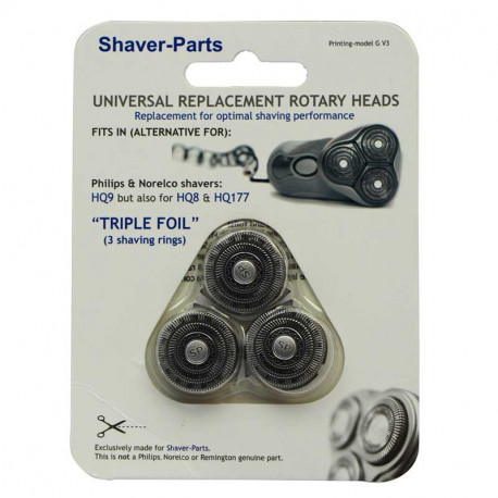 Tetes rasoir electrique lot de 3- hq9 Shaver Parts F