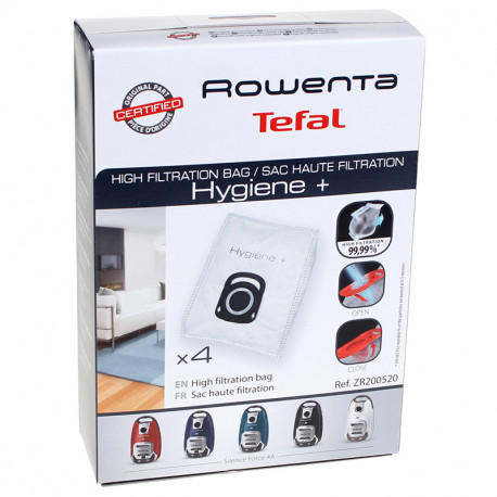 Sacs pour aspirateur hygiene + boite de 4 sacs Rowenta ZR200520