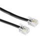 Cordon rj11 adsl 2m noir longueur 2m - gaine plate Itc 303912