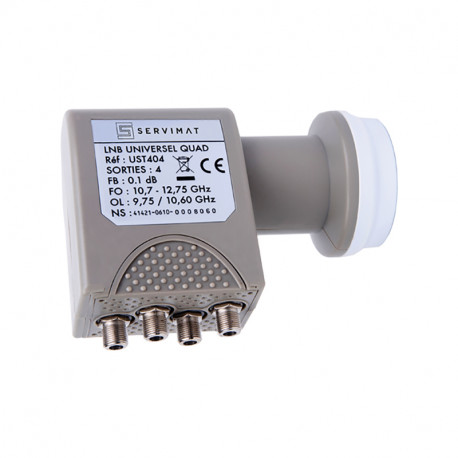 Lnb quad facteur de bruit 0.1 db Servimat UST404