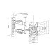 Support tv mural 3 articulations Mbg H2342-3A